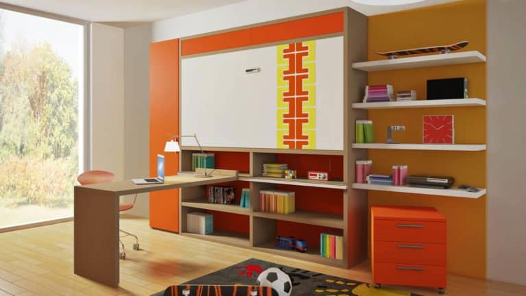 ensemble bureau lit escamotable pour enfant et adolescent