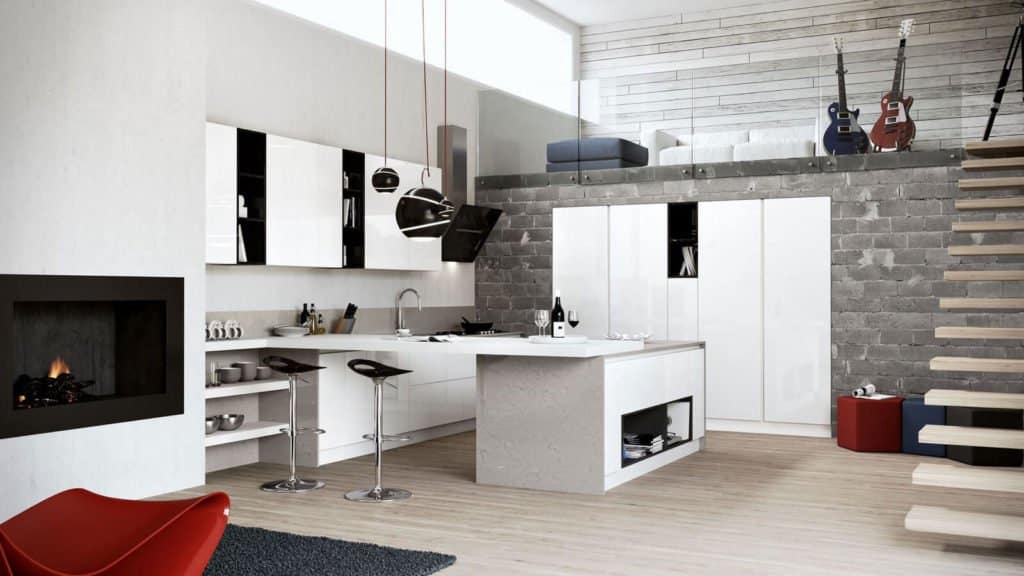 cuisine blanche et noire design