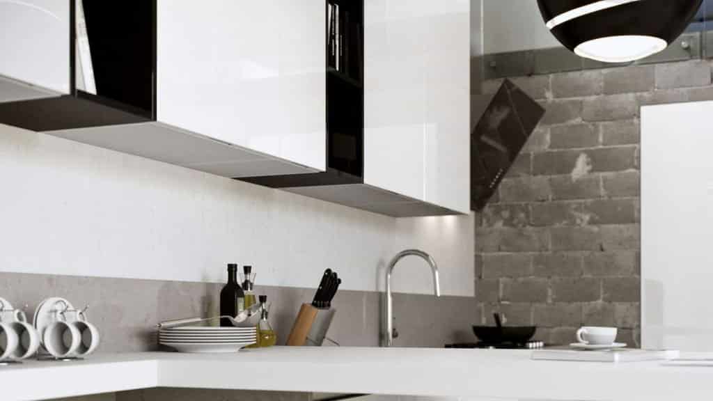 meubles cuisine blanche et noire design