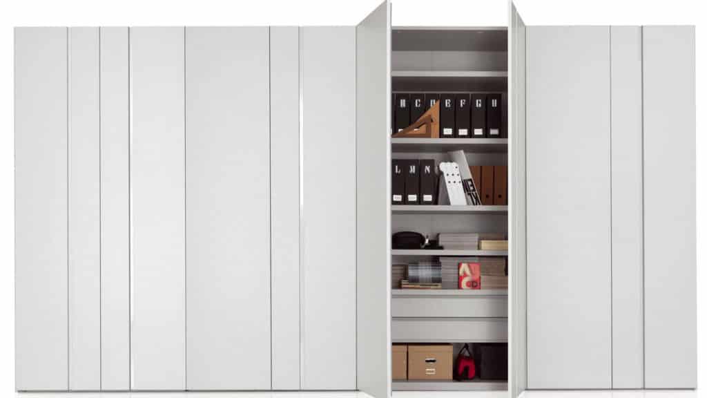 armoire porte laque mate battante blanche