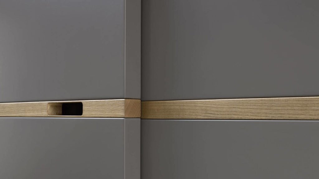 armoire portes coulissantes laquées grises