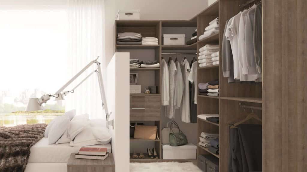 dressing bois ouvert chambre