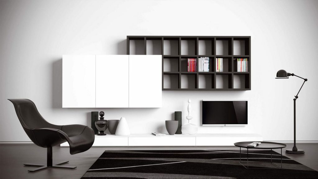 meuble tv design annecy blanc noir