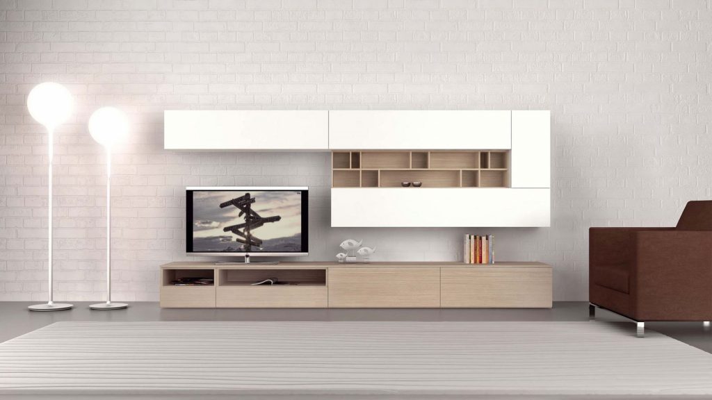 meuble tv design blanc bois genève