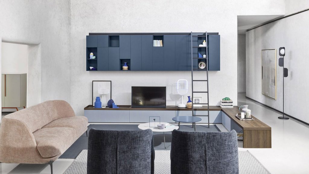 meuble tv design geneve bleu
