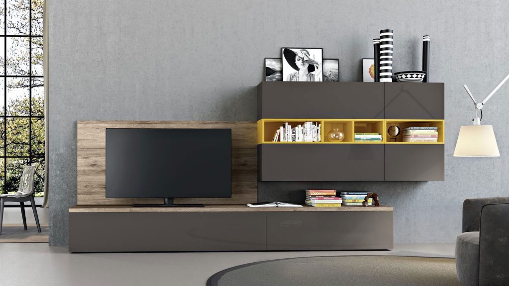 meuble tv design jaune thonon
