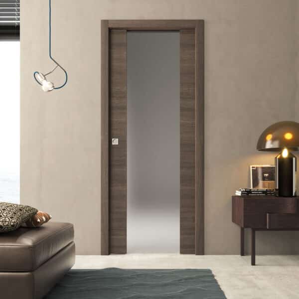 p19- Porte coulissante DECO, Vetri simmetrico, décor chêne moka