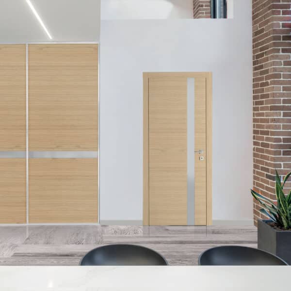 Modern open space and two-floor loft apartment with big windows, brick walls and spiral stairs