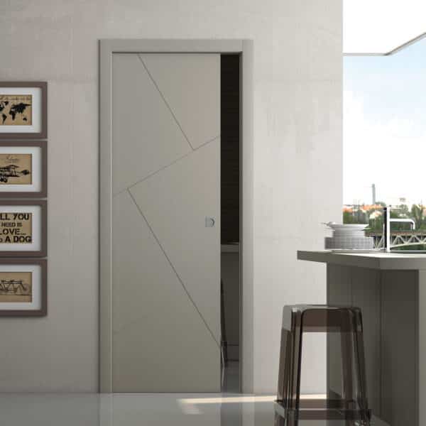 p25 - Porte coulissante DECO, Riga Milano, laque canapa