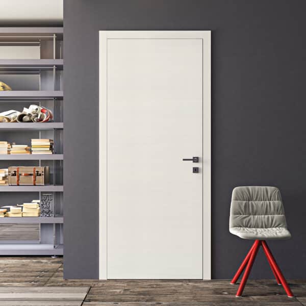 Bloc-porte DISPO, Intégra, décor blanc ligné