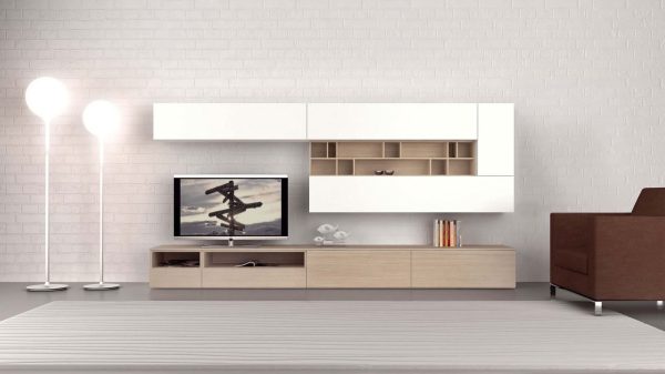 meuble tv design blanc bois genève